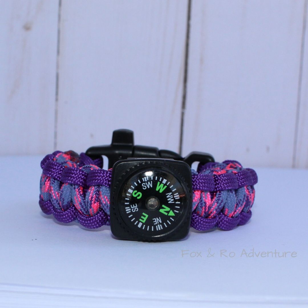 Purple Zebra Paracord Bracelet for Kids