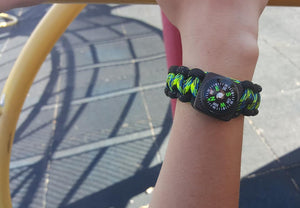 Green Frog Paracord Bracelet for Kids